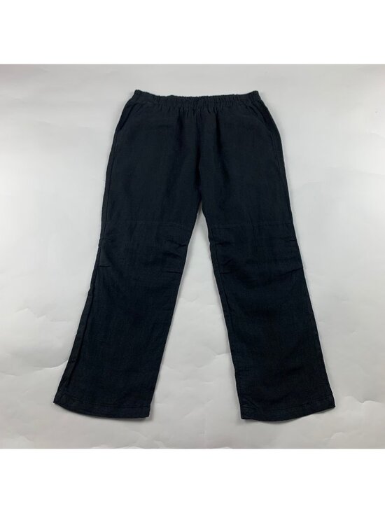 Jolie Pants - Jolie Black Linen Tapered Leg Ankle Pant USA Made L